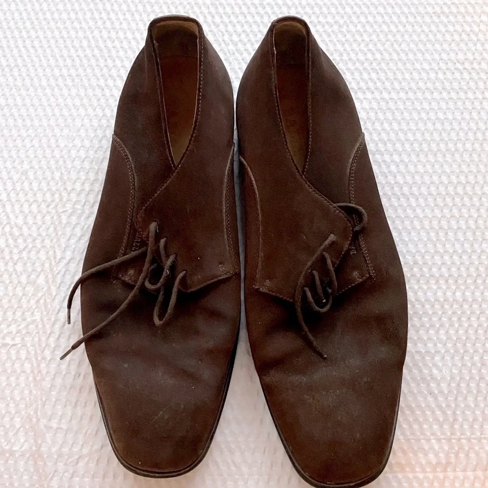 Bally Suede Oxford Shoes Chocolate Brown Men's 10.5 E